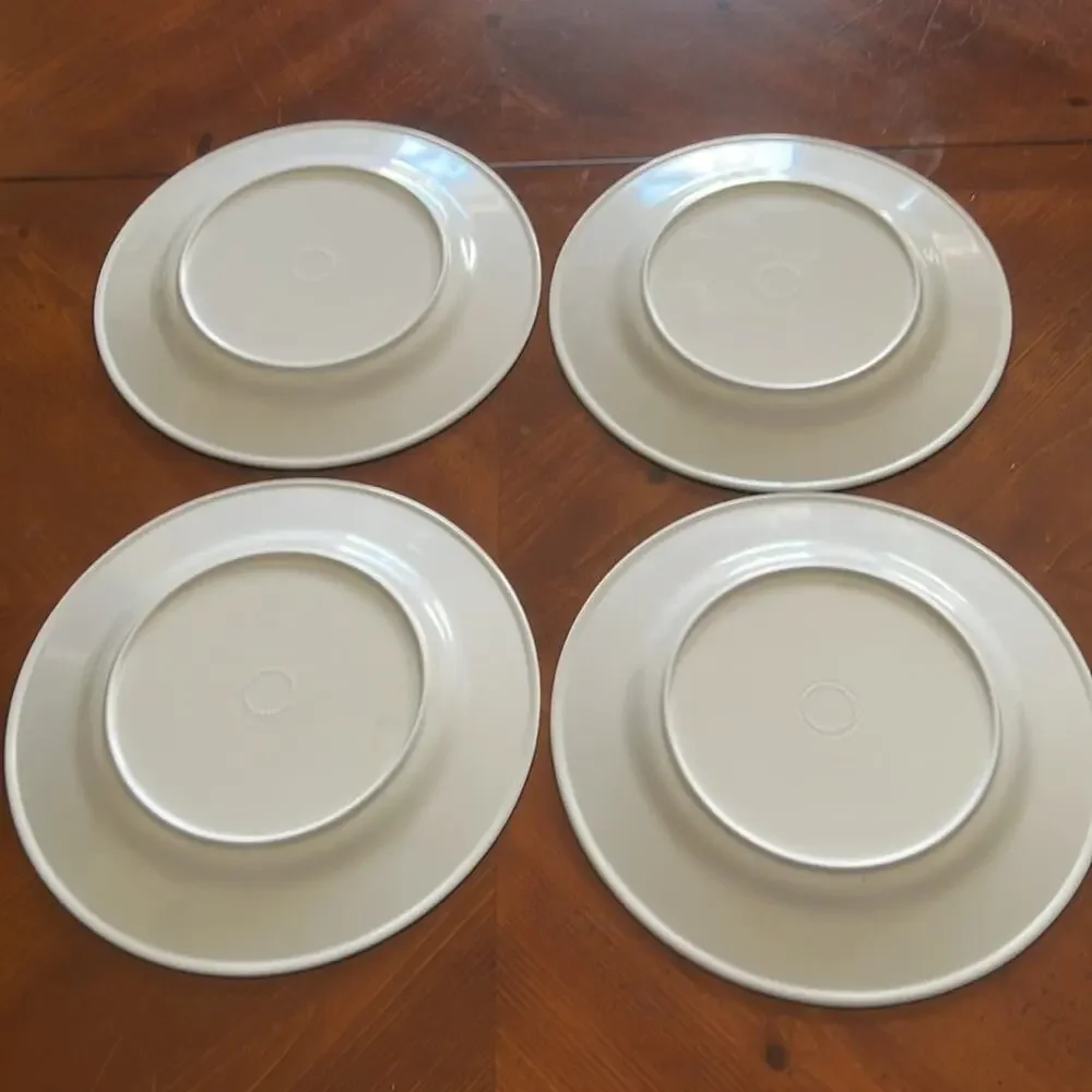 Disney Tropical Hidden Mickey Plastic Dinner Plates Summer Barbecue Set of 4